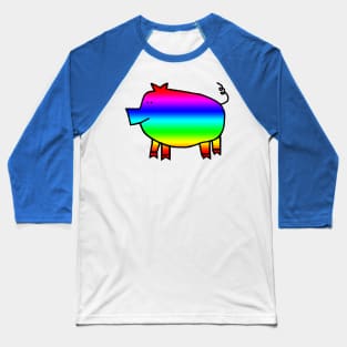 Bright Rainbow Pig for Kids Baseball T-Shirt